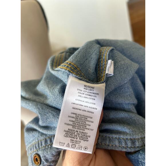 RE/DONE Oversize Denim Medium Blue Wash Boxy Mini Shirt Dress - Picture 7 of 8